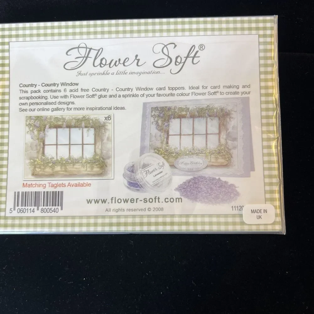 New Flower Soft Card Making Focal Toppers - Vintage Country Window Card‎ Topper